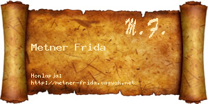 Metner Frida névjegykártya